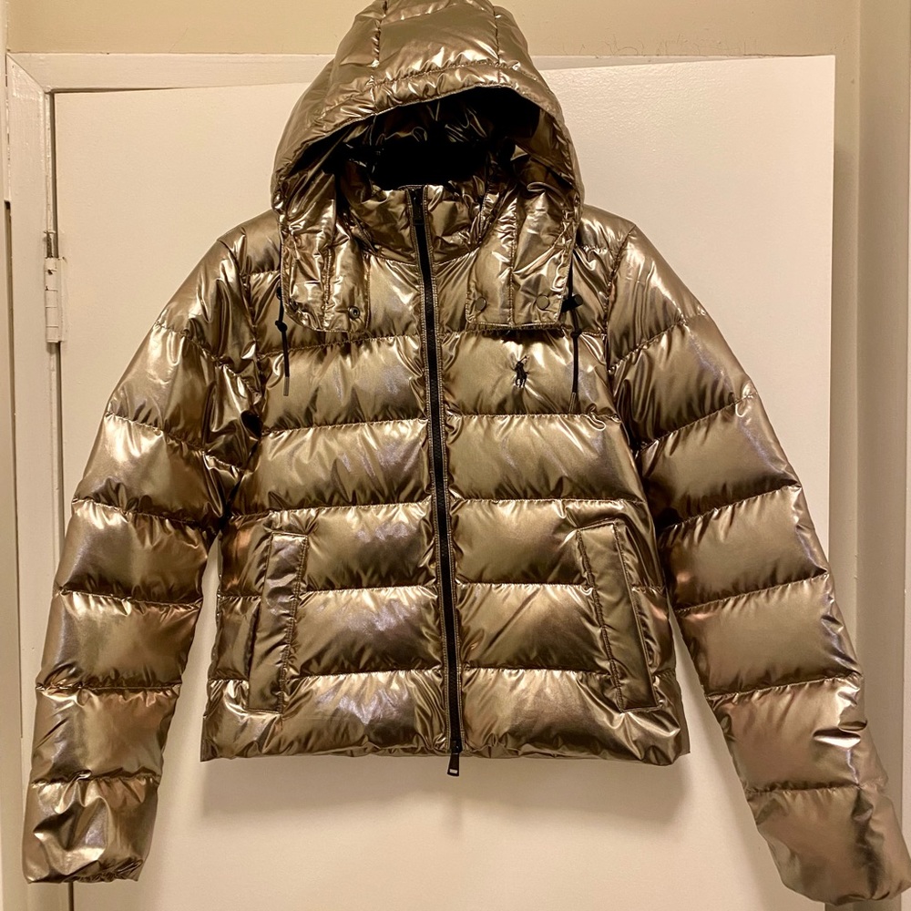 **NWT** Polo by Ralph Lauren Metallic Puffer Jacket w/ Removable Hood